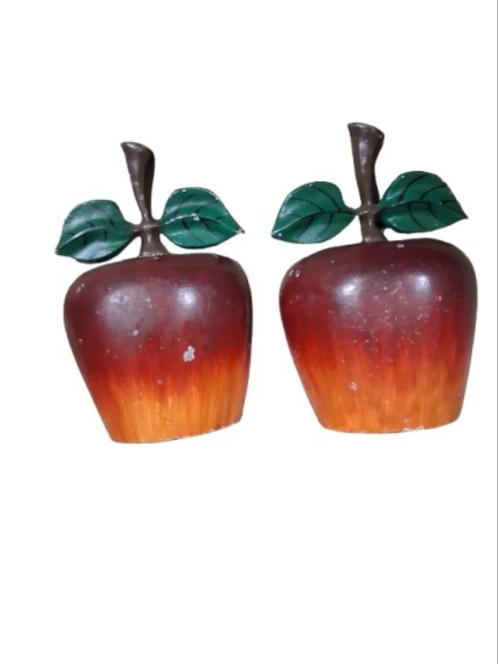 VTG Cast Iron Apple 2 Halves Decor, Door Stop, Book Ends